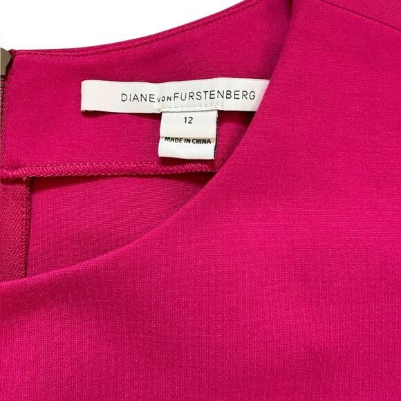 Diane Von Furstenberg Carpreena Dress Mini Gardenia Stretch Womens 12 Pink - Picture 9 of 15